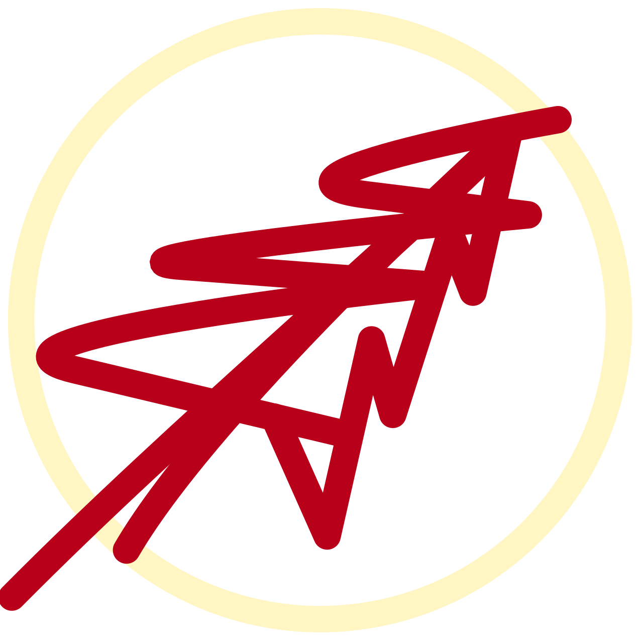 Originales tannli-Logo: roter Christbaum im cremefarbenen Kreis